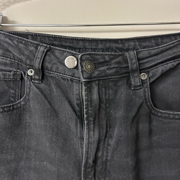 American Eagle Black Ripped Mom Jeans - Picture 2 of 5